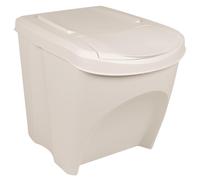 vidaXL Cubos de basura apilables 3 uds polipropileno blanco 75 L