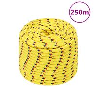 vidaXL Cuerda de barco polipropileno amarillo 12 mm 250 m