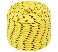 vidaXL Cuerda de Barco Polipropileno Amarillo 14 mm 250 m, Cuerda, Cuerda enrollada, cordón Trenzado, Cuerda Trenzada, Cuerda de Anclaje