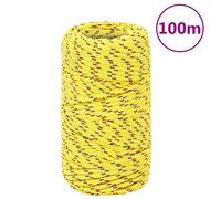 vidaXL Cuerda de barco polipropileno amarillo 2 mm 100 m