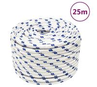 vidaXL Cuerda de barco polipropileno blanco 14 mm 25 m