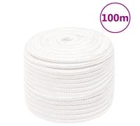 vidaXL Cuerda de barco polipropileno blanco intenso 14 mm 100 m
