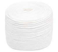vidaXL Cuerda de Barco Polipropileno Blanco Intenso 8 mm 100 m, Cuerda, Cuerda enrollada, cordón Trenzado, Cuerda Trenzada, Cuerda de Anclaje