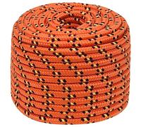 vidaXL Cuerda de Barco Polipropileno Naranja 14 mm 250 m, Cuerda, Cuerda enrollada, cordón Trenzado, Cuerda Trenzada, Cuerda de Anclaje