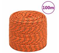 vidaXL Cuerda de barco polipropileno naranja 8 mm 100 m