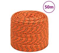 vidaXL Cuerda de barco polipropileno naranja 8 mm 50 m
