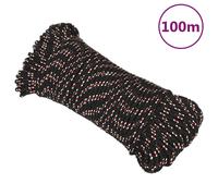 vidaXL Cuerda de barco polipropileno negra 3 mm 100 m