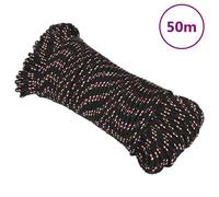 vidaXL Cuerda de barco polipropileno negra 5 mm 50 m