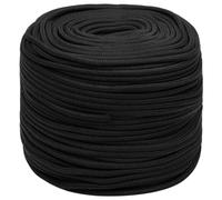 vidaXL Cuerda de Barco Polipropileno Negro Intenso 10 mm 100 m, Cuerda, Cuerda enrollada, cordón Trenzado, Cuerda Trenzada, Cuerda de Anclaje