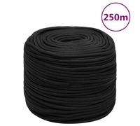 vidaXL Cuerda de barco polipropileno negro intenso 10 mm 250 m