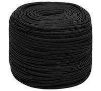 vidaXL Cuerda de Barco Polipropileno Negro Intenso 10 mm 250 m, Cuerda, Cuerda enrollada, cordón Trenzado, Cuerda Trenzada, Cuerda de Anclaje