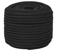 vidaXL Cuerda de Barco Polipropileno Negro Intenso 12 mm 25 m, Cuerda, Cuerda enrollada, cordón Trenzado, Cuerda Trenzada, Cuerda de Anclaje