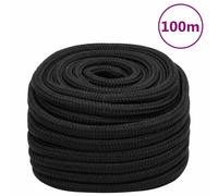vidaXL Cuerda de barco polipropileno negro intenso 20 mm 100 m