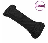 vidaXL Cuerda de barco polipropileno negro intenso 4 mm 250 m