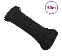 vidaXL Cuerda de barco polipropileno negro intenso 4 mm 50 m