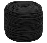 vidaXL Cuerda de Barco Polipropileno Negro Intenso 8 mm 25 m, Cuerda, Cuerda enrollada, cordón Trenzado, Cuerda Trenzada, Cuerda de Anclaje