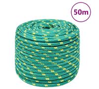 vidaXL Cuerda de barco polipropileno verde 14 mm 50 m