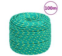 vidaXL Cuerda de Barco Polipropileno Verde 8 mm 100 m, Cuerda, Cuerda enrollada, cordón Trenzado, Cuerda Trenzada, Cuerda de Anclaje, Cuerda marítima