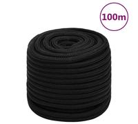 vidaXL Cuerda de trabajo poliéster negro 18 mm 100 m
