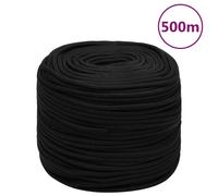 vidaXL Cuerda de trabajo poliéster negro 8 mm 500 m