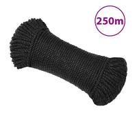 vidaXL Cuerda de trabajo polipropileno negro 3 mm 250 m