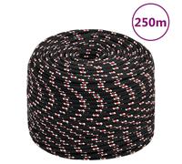 vidaXL Cuerda de trabajo polipropileno negro 8 mm 250 m