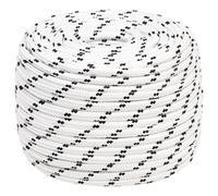 vidaXL Cuerda para barco trenzada poliéster blanco 12 mmx25 m