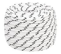 vidaXL Cuerda para Barco Trenzada poliéster Blanco 14 mmx100 m
