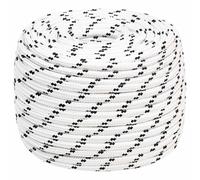 vidaXL Cuerda para barco trenzada poliéster blanco 14 mmx25 m