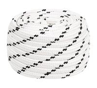 vidaXL Cuerda para barco trenzada poliéster blanco 20 mmx50 m