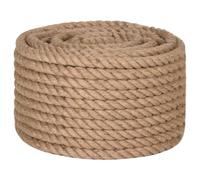 vidaXL Cuerda, SOGA de Jardinería, Mecate para Agricultura Navegación, Cordel de Bricolaje Artesanía para Hogar Jardín, 100% Yute 20 mm 100 m