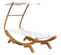 vidaXL Tumbona con dosel madera maciza curvada crema 100x190x134 cm