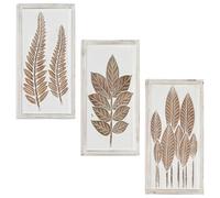 vidaXL Decoración artística 3 uds. 40 x 40 x 1,5 cm Marrón y