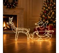 vidaXL Decoración navideña: Reno y trineo LOVIISA, con 320 luces LED