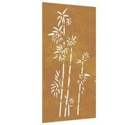 vidaXL Decoración de pared de jardín con diseño de bambú, resistente a la intemperie, decoración de pared de acero corten