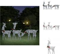 vidaXL Decoración navideña con ciervo de LED, 270x7x90 cm, color plateado, luz blanca fría - Iluminación navideña