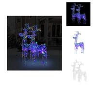 vidaXL Decoración navideña de ciervo, 2 unidades, 60x16x100 cm, acrílico - Iluminación navideña