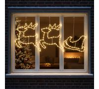 vidaXL Decoración navideña de reno y trineo LOVIISA 180 LED