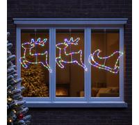 vidaXL Decoración navideña de reno y trineo LOVIISA 180 LED Multicolor