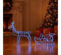 vidaXL Decoración navideña "Rentier y trineo" LOVIISA, 240 LEDs