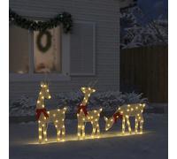 vidaXL Decoración navideña reno 3 uds 90 LED blanco cálido