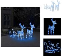 vidaXL Decoración navideña "Reno y trineo" con 160 luces LED, 130 cm, acrílico - Iluminación navideña