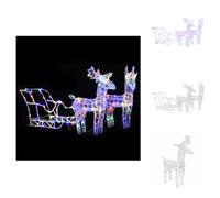 vidaXL Decoración navideña "Reno y trineo" con 160 luces LED, 130 cm, acrílico - Iluminación navideña