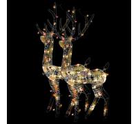 vidaXL Decoración navideña "Rentier" de acrílico, 2 unidades, 128 cm, multicolor