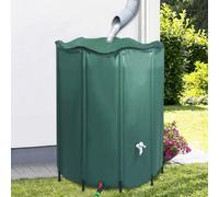 vidaXL Depósito de agua de lluvia plegable con espita 1000 L – malla anticorrosiva