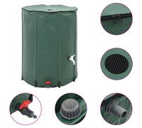 vidaXL Depósito de Agua de Lluvia Plegable con Espita 1350 L Tanque Plegable Color Negro, Azul, Verde y mas