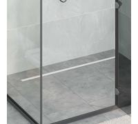 vidaXL Desagüe de ducha 360° con modelo delgado Plateado 100 cm