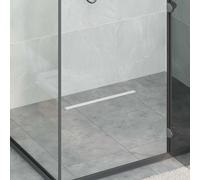 vidaXL Desagüe de ducha 360° con modelo delgado Plateado 50 cm