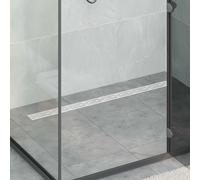 vidaXL Desagüe de ducha diseño lineal con sifón 360° Plateado 100 cm