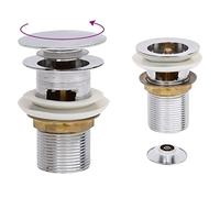 vidaXL Desagüe de empuje con función desbordamiento cromado 6,4x6,4x9,1 cm